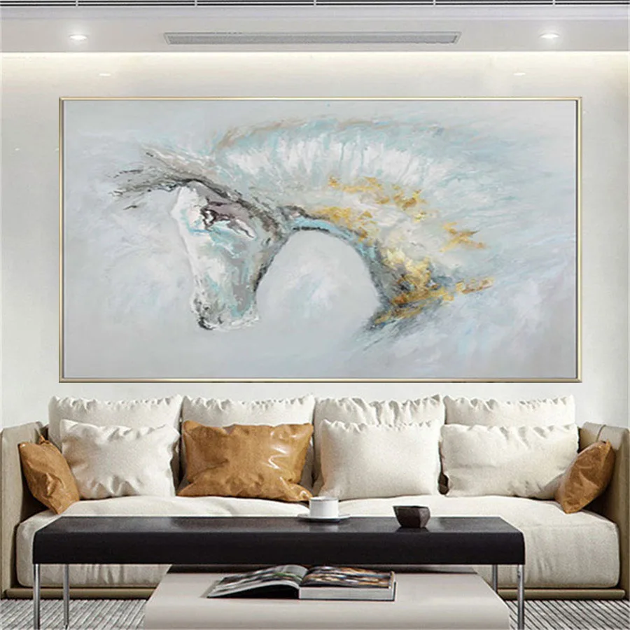 

High quality hand-painted oil painting animal horse modern abstract canvas painting office home decoration living room wall art