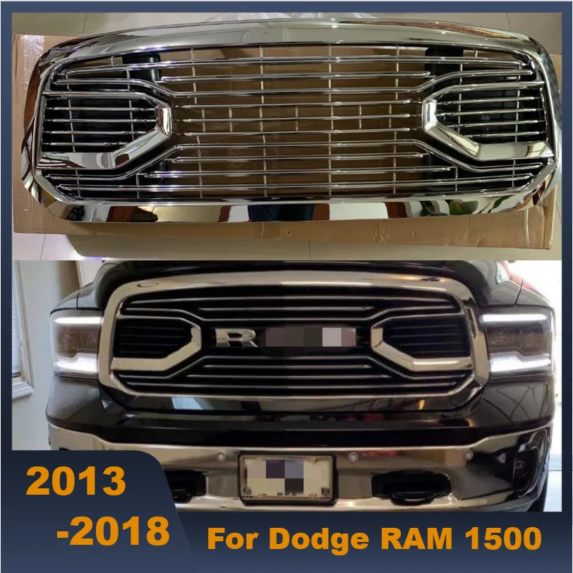 High Quality ABS Front Middle Grill Racing Grills Full Good Quality Chrome Fit For Dodge Ram 1500  2013-2018