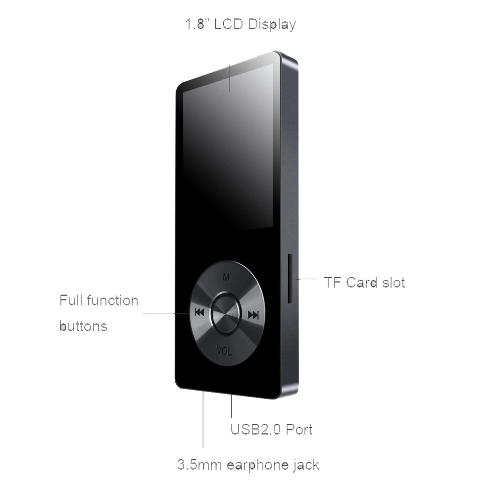 CHENFEC C12 MP3 плеер с Bluetooth 4,0 Встроенный 8 Гб динамик музыкальный плеер Поддержка FM радио Запись Иврит Русский