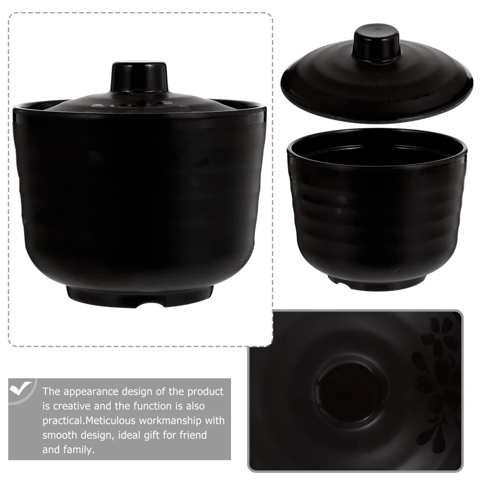 

1pc Japanese Style Miso Soup Bowl with Lid Rice Bowl Melamine Soup Bowl