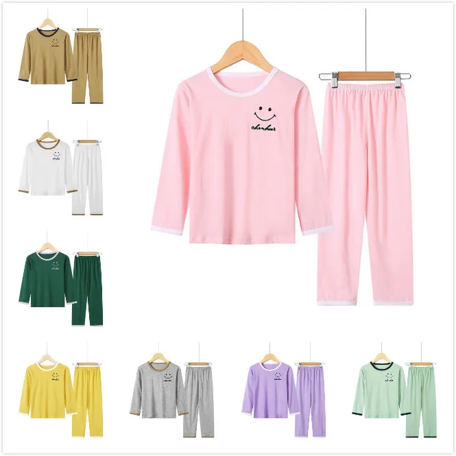 10 цветов детская одежда для сна Весенний хлопковый комплект маленьких девочек