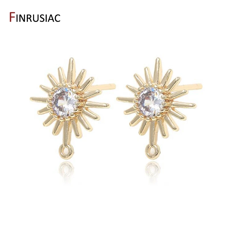 14K золотые серьги принадлежности для изготовления новая мода циркониевые цветы