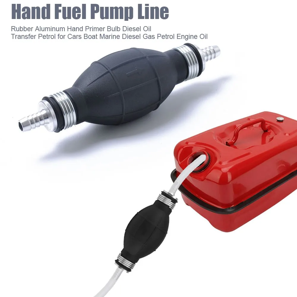 

Manual Fuel Pump Pipeline Rubber Aluminum Hand Primer Light Bulb Diesel Engine Oil Transmission Gasoline Car Boat