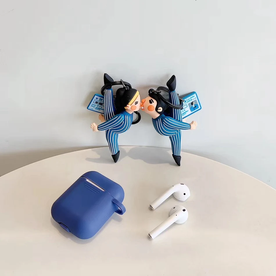 3D чехол для наушников для Airpods, чехол, милый силиконовый чехол с изображением собаки утки из мультфильма для Apple Air pods 2, наушники/Earpods, чехол, брелок, кольцо