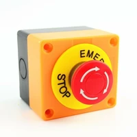 1pcs plastic shell red sign push button switch dpst mushroom emergency stop button ac 660v 10a nonc lay37 11zs