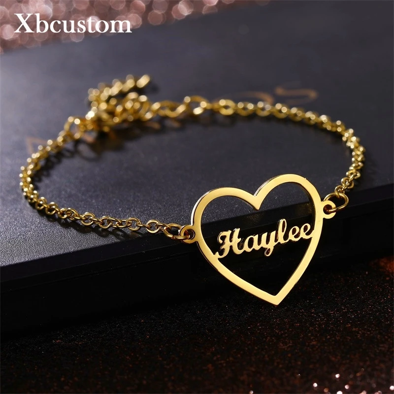 Женский браслет ручной работы из нержавеющей стали с именной