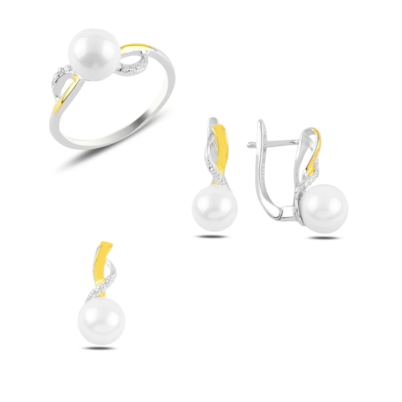 

Серебряный жемчуг и циркон Silverlina, набор из двух цветов