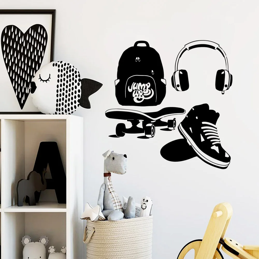 Прямая поставка спортивное оборудование Мультяшные настенные наклейки из ПВХ