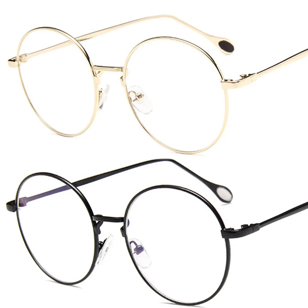 Новые мужские и женские ретро круглые очки прозрачная металлическая оправа для