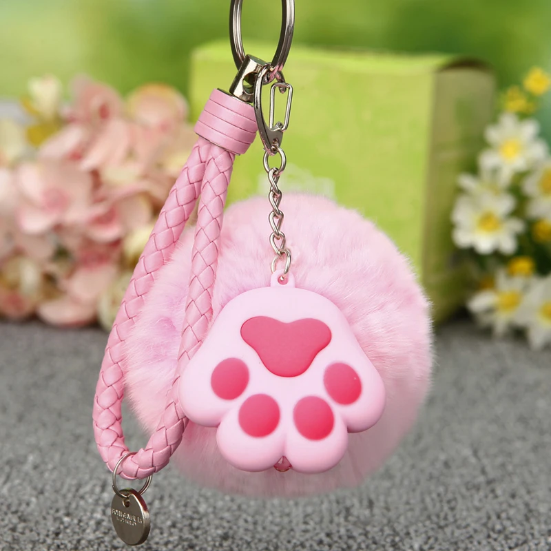 

shine cat claw car key chain female plush Korea cute creative INS bag pendant key chain