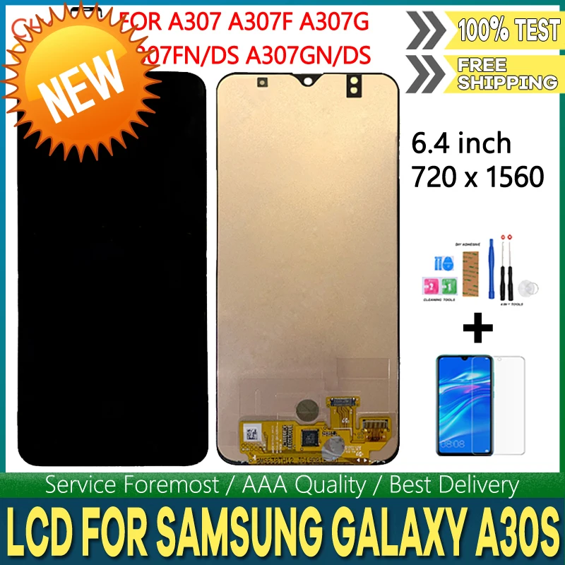 ЖК дисплей AMOLED 6 4 дюйма для Samsung Galaxy A30s A307 A307F A307FN сенсорный экран с дигитайзером в