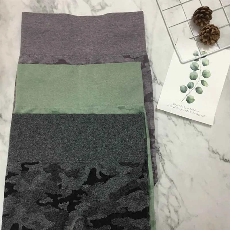 Женские Новые камуфляжные бесшовные леггинсы с высокой талией женский