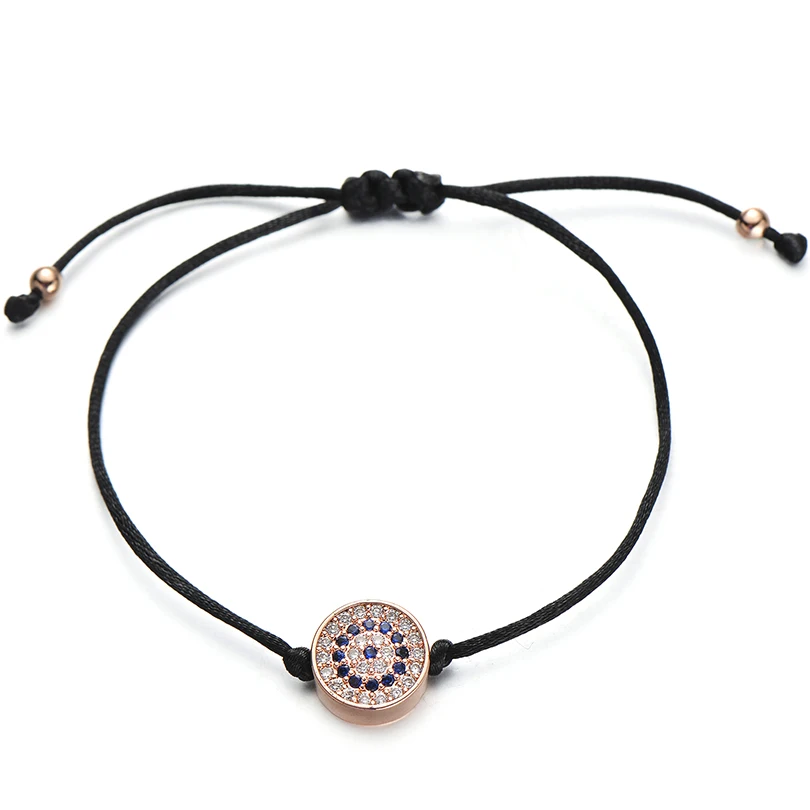 Pipitree Модный 12 мм Круглый CZ браслет evil eye регулируемые черные красные браслеты для женщин и мужчин брендовые ювелирные изделия подарок