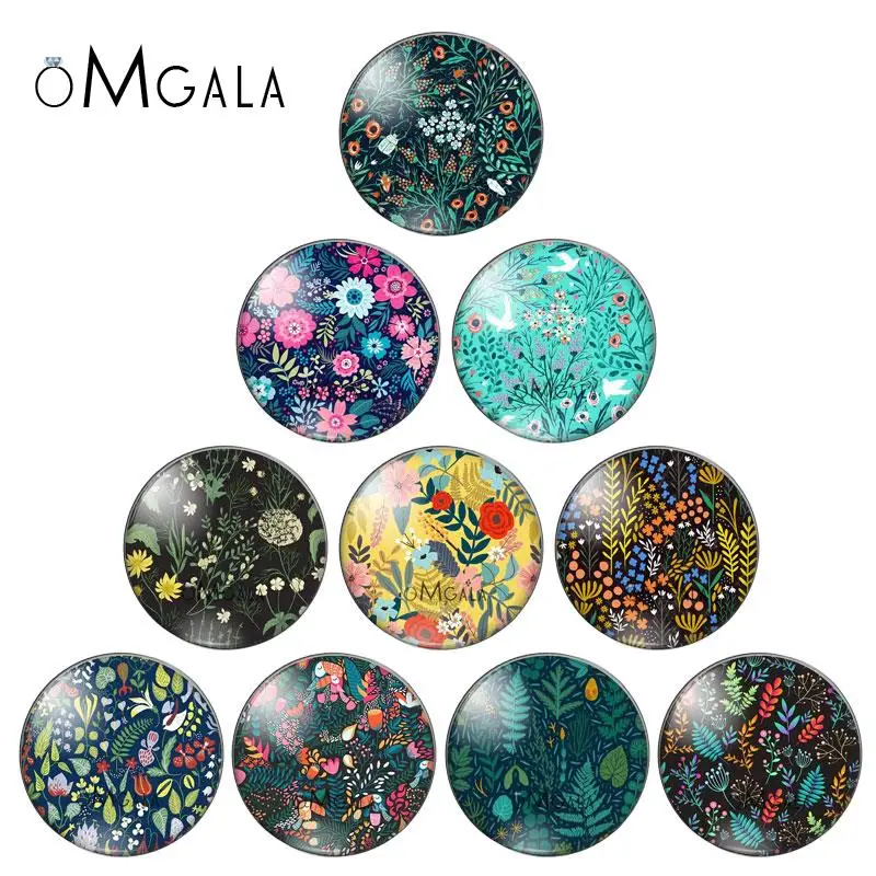 Beautifu цветы растения иллюстрация круглая стеклянная кабошон с фото 12 мм 16 18 20 25 DIY