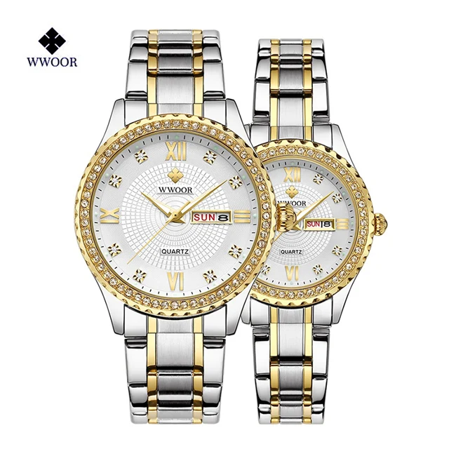 silver white Парные часы мужские s часы лучший бренд класса люкс кварцевые часы женские часы женская одежда наручные часы мужские модные часы для влюбленных - Цвет: silver white