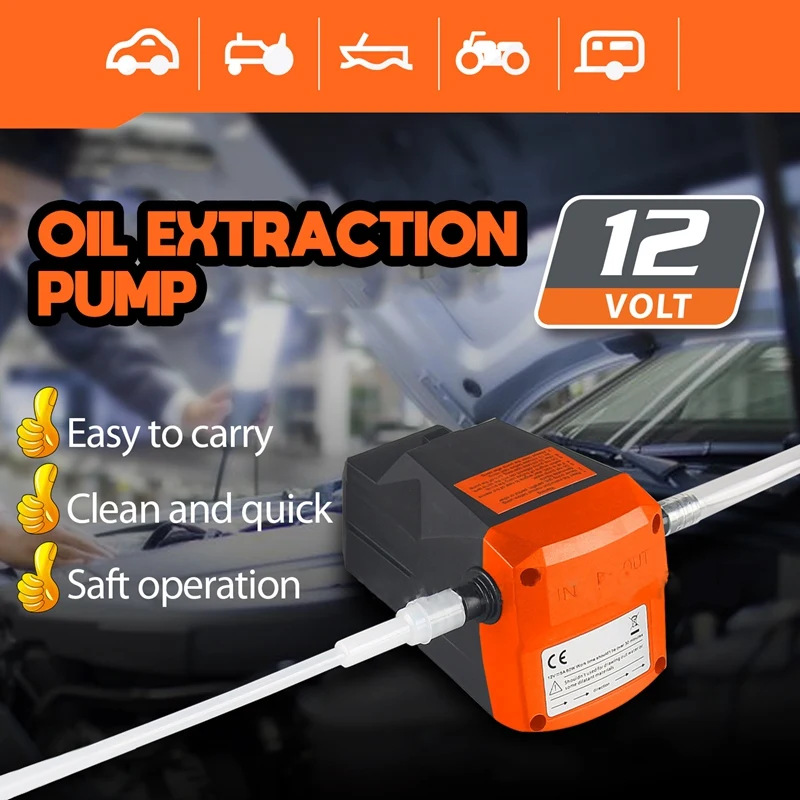 

Oil Pump for Oil Change, 12V 80W Electric Oil Pump Marine Oil Change Pump, for Boat, Car, Motorcycle