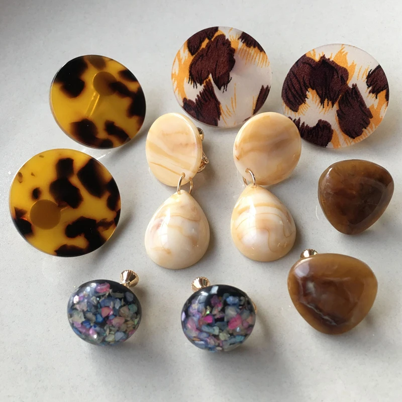 Женские серьги-клипсы UJBOX из ацетата и смолы треугольные серьги без проколов для