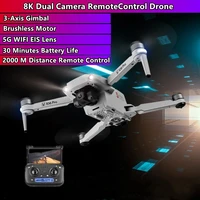8k dual camera rc drone gps 5g wifi eis lens 2000m flying distance 30 minutes endurance 3 axis gimbal brushless motor aircraft