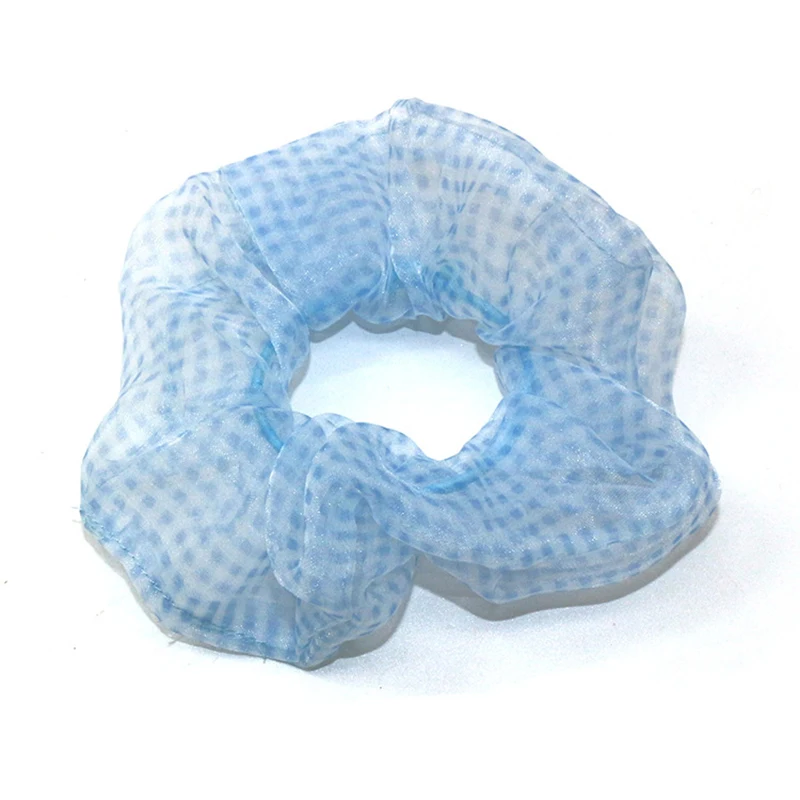 light blue 1 шт., хорошее качество, полосатые резинки для волос для девочек, эластичная резинка для волос, хлопковые резинки для волос, клетчатый конский хвост, аксессуары для волос - Цвет: light blue