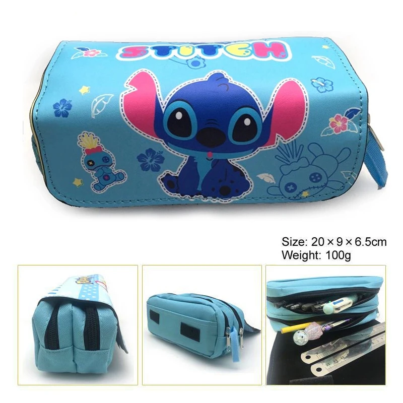 Чехол-книжка с рисунком из мультфильма Disney Stitch черный школьный портфель подарок