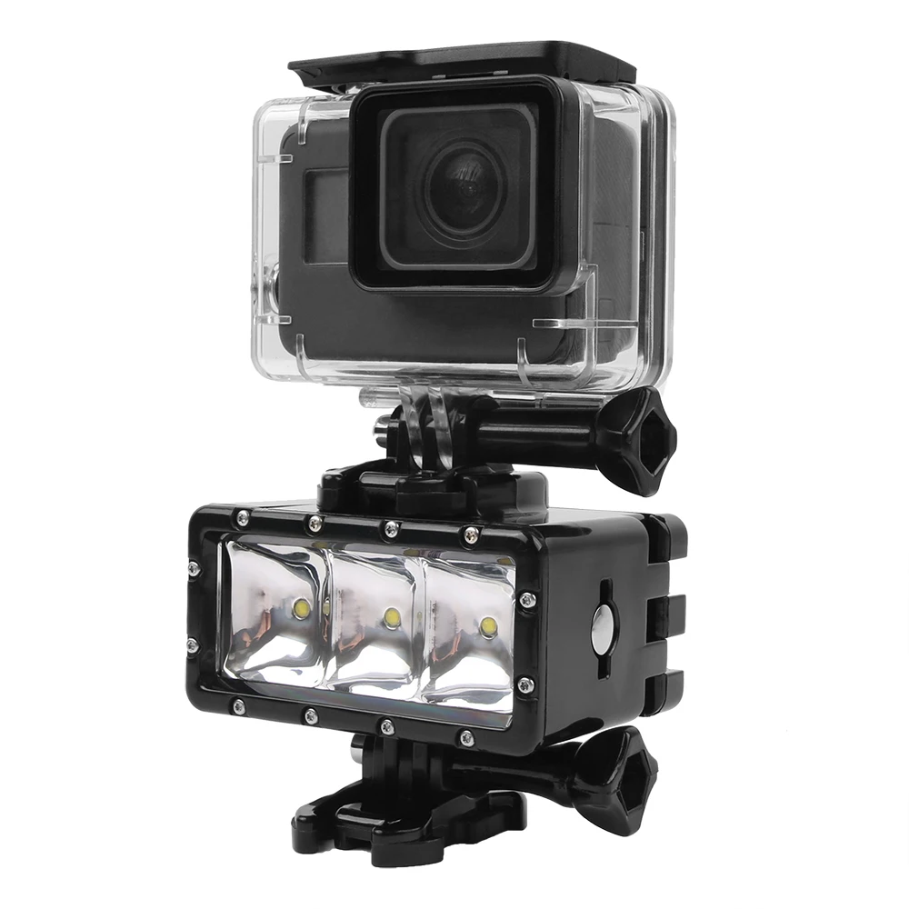 Новинка 2019 водонепроницаемый светодиодный фонарик для дайвинга GoPro Hero 8/7/6/5/4/3 + SJCAM