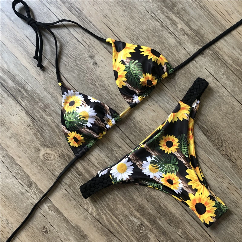 Купальник в рубчик 2020 Для женщин Пряжка для бикини купальный костюм сексуальные