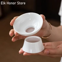 sweet white porcelain tea leakage tea filter male cup combined tea strainer screen household ceramic tea infuser tea ceremony