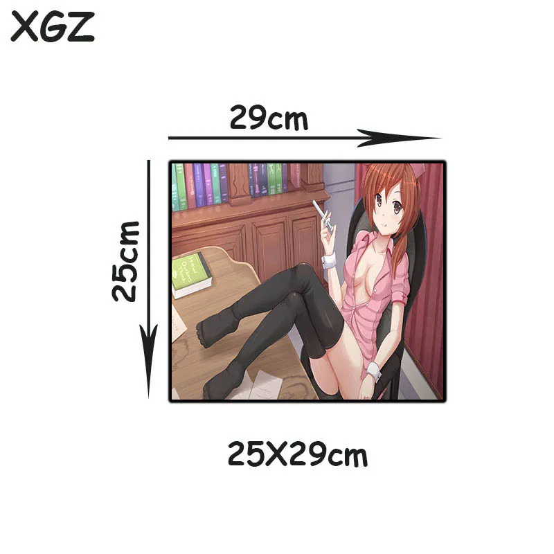 

XGZ Large Size Gaming Mouse Pad Black Lock Edge Cartoon Sexy Nurse Stockings Laptop PC Table Mat Rubber Non-slip Universal Type