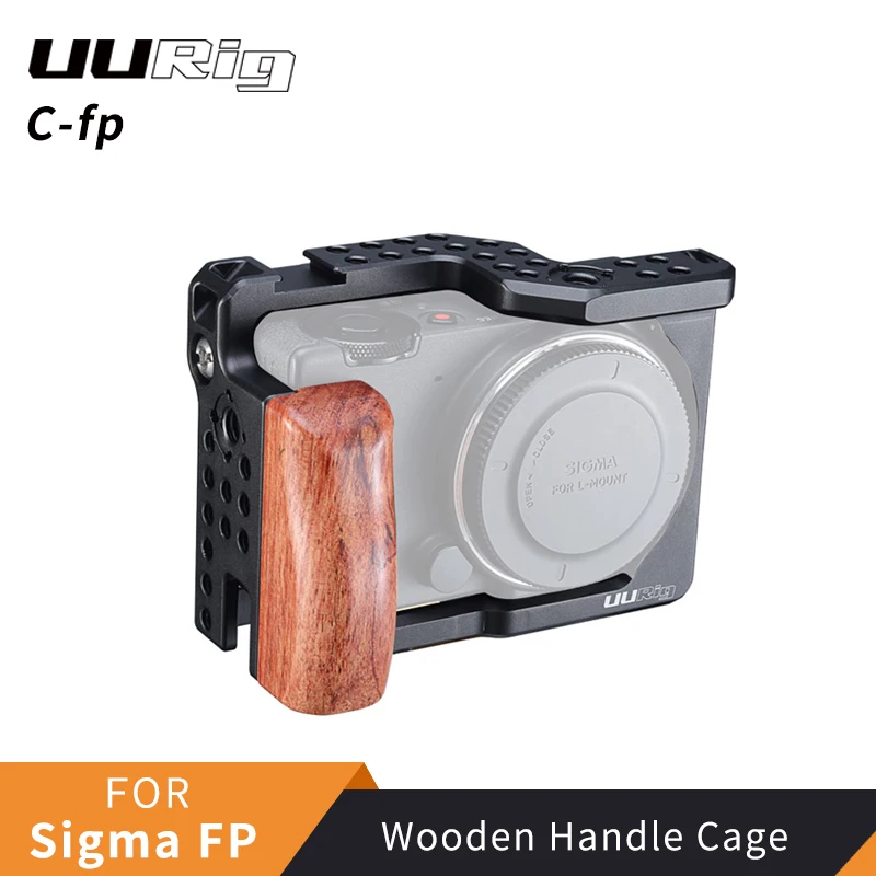 

UURig C-fp Exclusive Metal Cage For Sigma FP Wooded Handle Rig Cold Shoe Mount for Microphone LED Light DSRL Camera Accessory