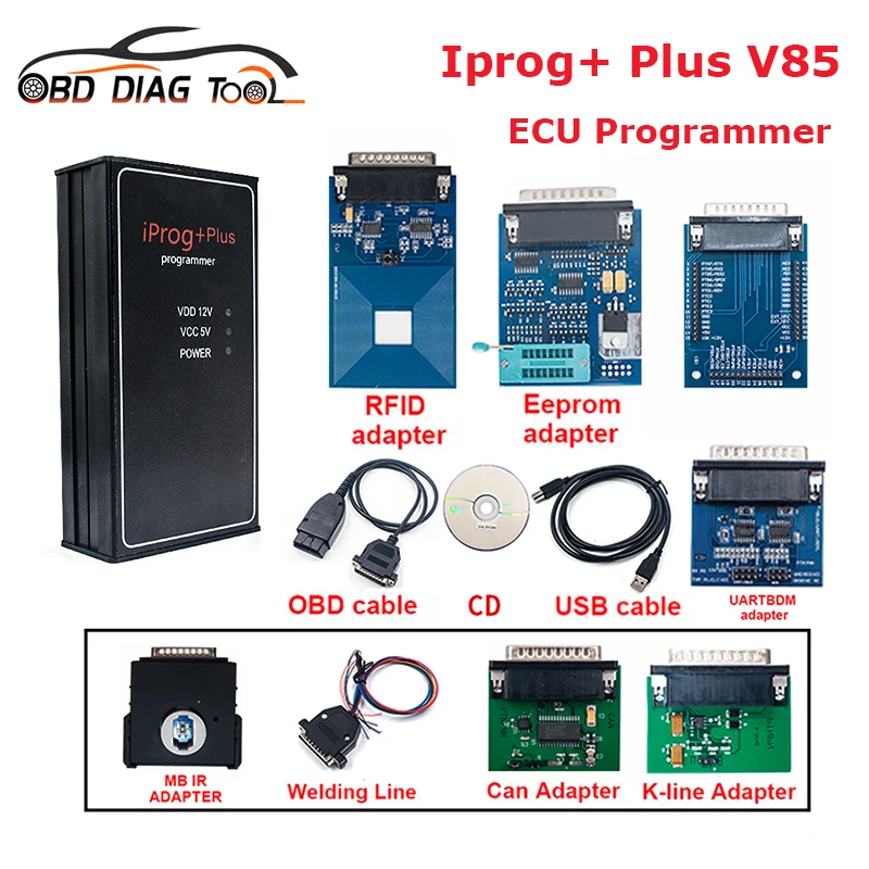 Лучший программатор Iprog + Plus V85 ECU V777 поддержка PCF79xx IMMO/пробег/Сброс подушек