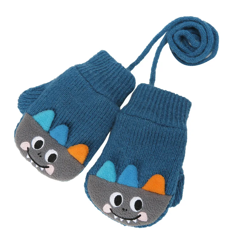 dinasour gloves Новинка года, осенне-зимняя шапка шарф перчатки для девочек комплект из 3 предметов, толстый Детский набор из шапки и шарфа, Детские шапочки для мальчиков, шапки, Детская шляпа, шарф, комплект - Цвет: dinasour gloves