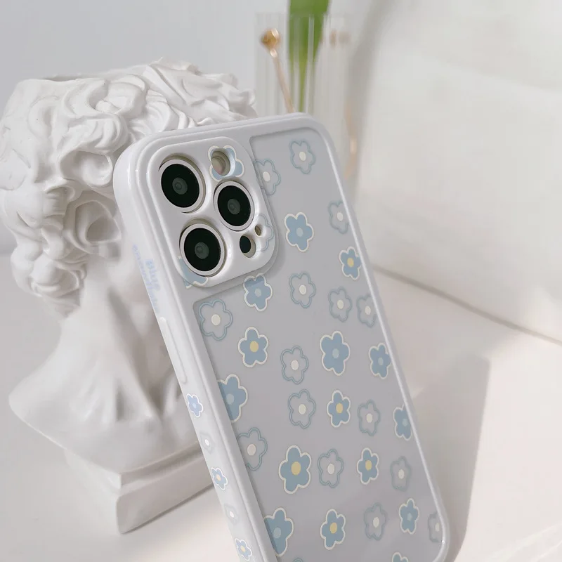 retro sweet sakura kawaii line flowers art girls phone case for iphone 13 12 11 pro max xr xs max 7 8 plus 7plus case cute cover free global shipping