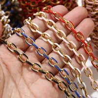 1m gold plated 8mm width stainless steel rolo cable link chain heavy charm punk chains for diy jewelry making necklaces findings