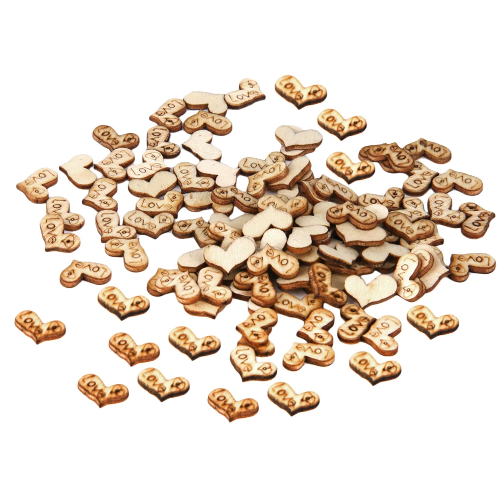 

100 шт./лот Деревянный Мини любовь вырез в форме сердца украшения Scrapbooking DIY ремесло