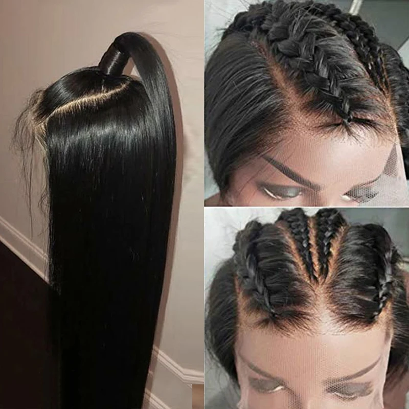 Парики из человеческих волос на сетке спереди 13 х4 с эластичной резинкой