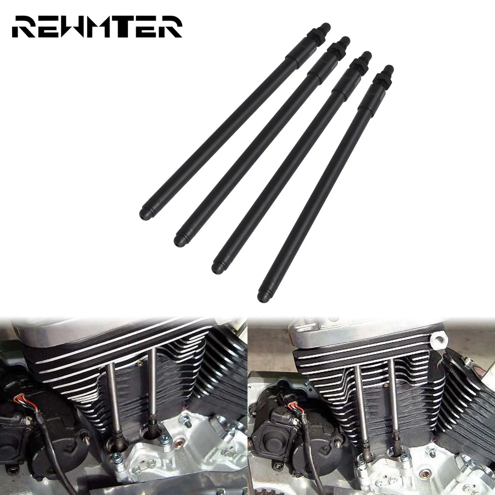 

4PCS Motorcycle Black Adjustable Pushrods For Harley Softail Twin Cam Touring Dyna Heritage Road Street Glide Streetbob 99-2017