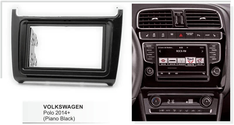 Facia для Volkswagen VW Polo 2014 + (фортепиано черный) Радио DVD стерео CD панель приборная