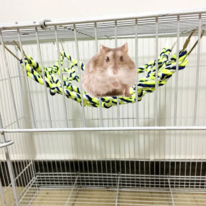 

Parrot Climbing Ladder Cotton Rope Net Cage Hanging Pet Activity Toy for Hamster Ferret Small Animal JDH88