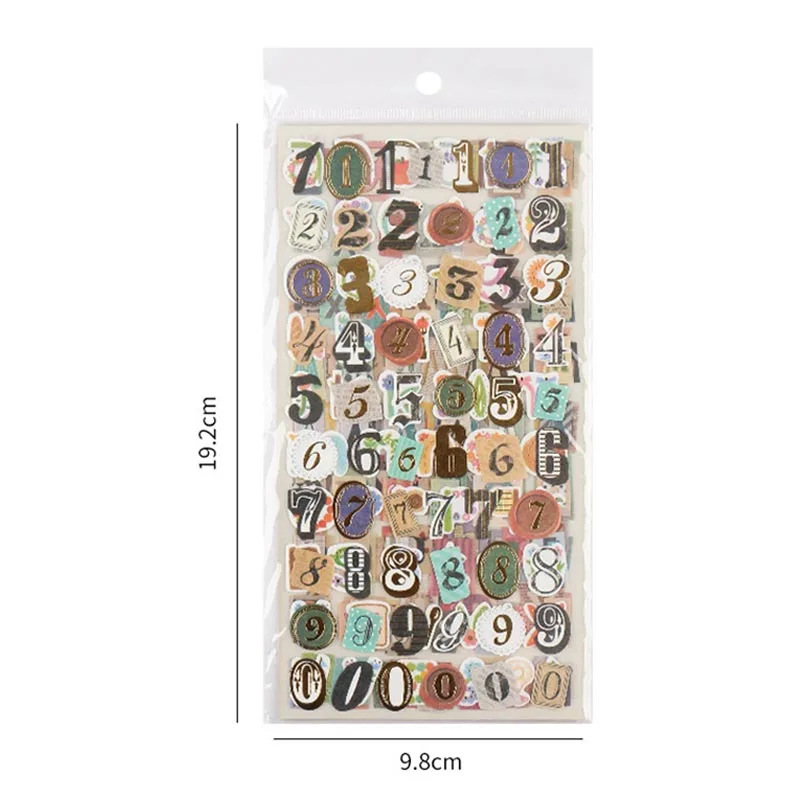 6 листов/комплект наклейки Английский алфавит номер ретро-наклейка дневник