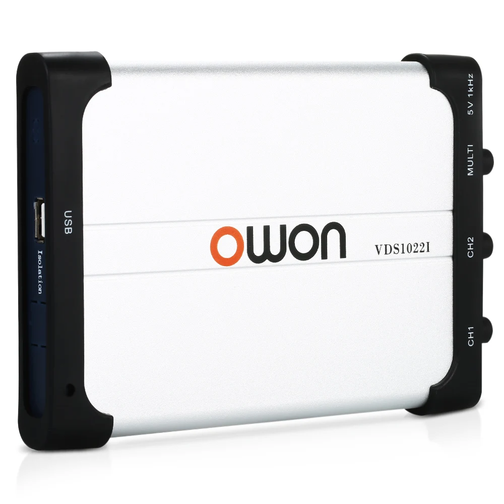 Owon VDS1022I двухканальный осциллограф осциллографы для ПК Виртуальный USB осциллограф 25 МГц полоса пропускания 100 м/с частота дискретизации