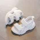 Летние детские пляжные детские туфли без каблуков, мягкие Нескользящие, размер 21-30, детские сандалии для мальчиков и девочек