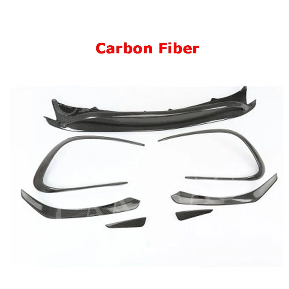 Carbon Fiber Карбоновый передний спойлер для губ Fin Canards для Benz cla Class W117 cl45 AMG- ABS автомобильные накладки на бампер - Цвет: Carbon Fiber