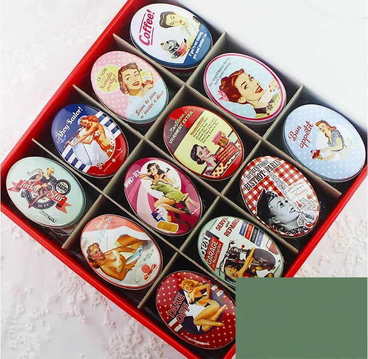 24 шт./кор.! небольшая коробка для хранения мелких изделий Винтаж Леди Печать