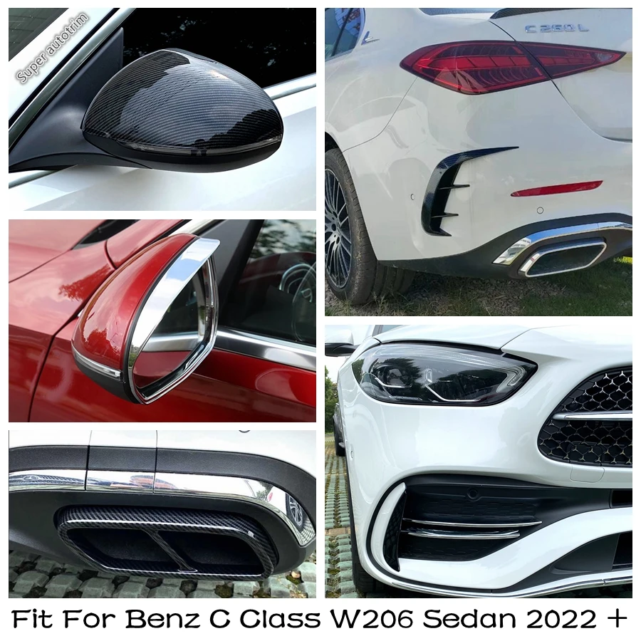 

Rear Exhaust Pipe Muffler / Front Fog Light Eyelid Eyebrow Cover Trim For Mercedes-Benz C Class W206 Sedan 2022 Exterior Parts