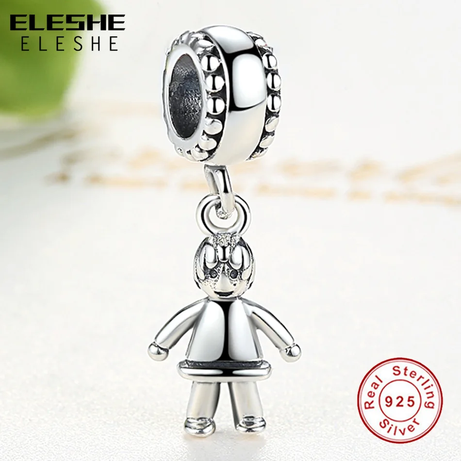 Реальные 925 пробы серебро Маленький мальчик подходит к оригинальному браслету S925