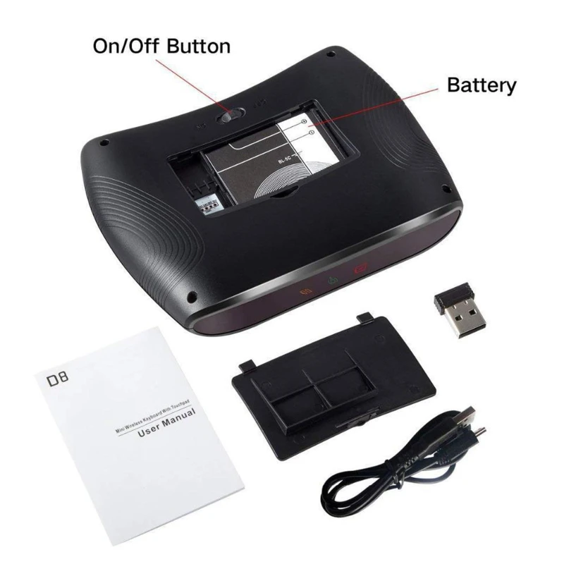 D8 Pro Bluetooth 2 4G Беспроводная клавиатура 7 цветов подсветка Английский Русский гриф