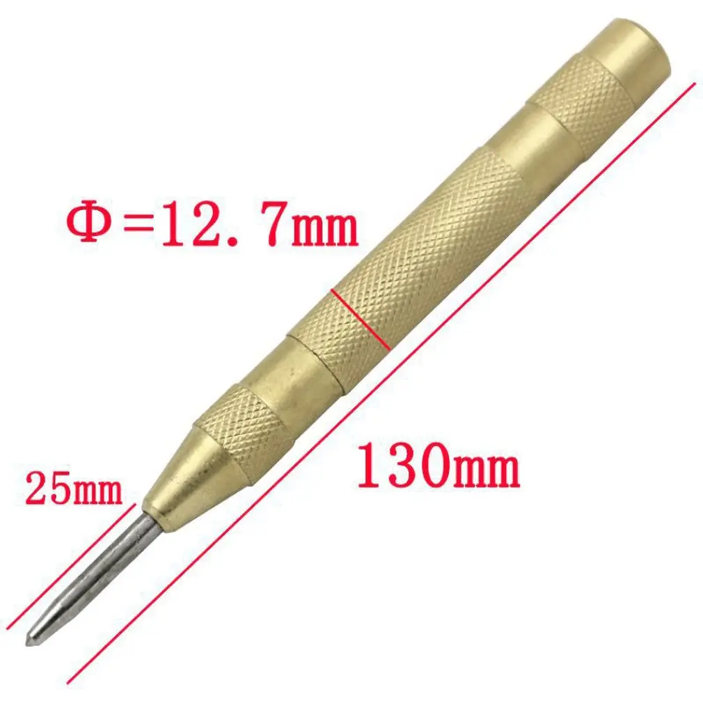 

Automatic Center Pin Hole Punch Wood Press Dent Marker Woodworking Tool Spring Loaded Marking Starting Holes Tool
