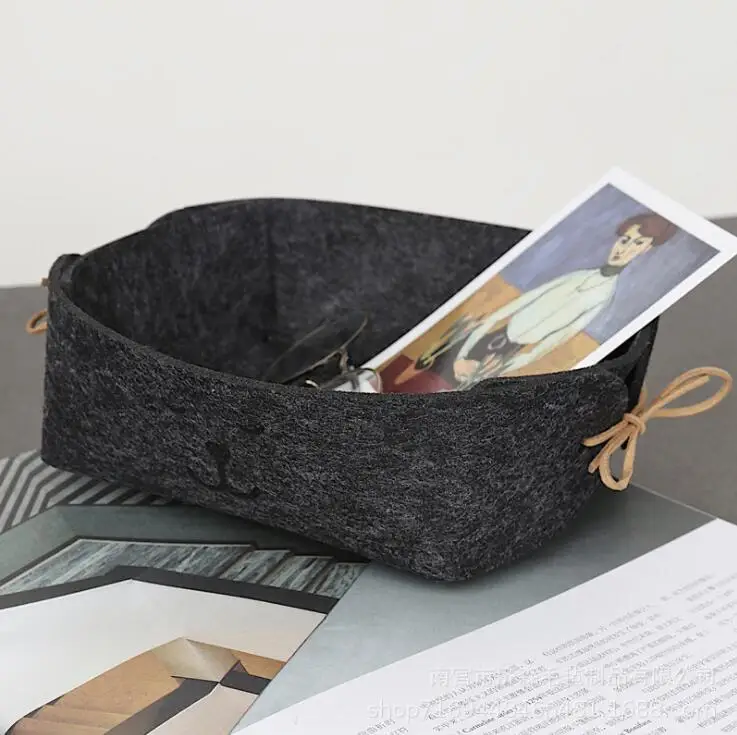 NEW Useful Hallway Entrance key Small Storage Box Nordic Felt Basket Candy Color DIY Foldable Office Desk Home Supplies