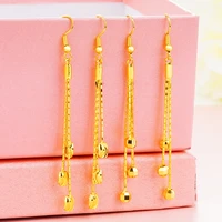 luxury dubai 24k gold color metal long chain tassel drop earrings romantic style women dangle earrings wedding jewelry 2020 new