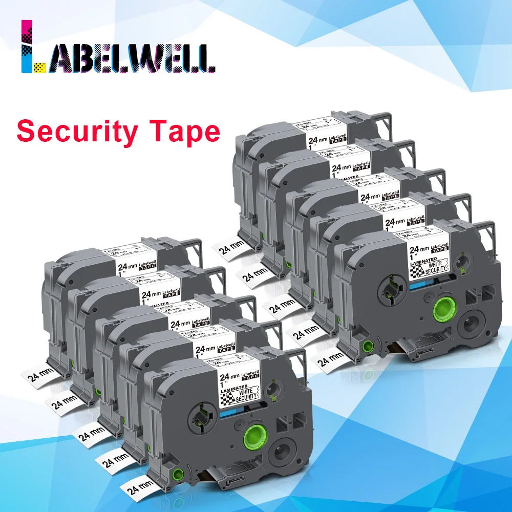 Кассета для этикеток Labelwell 10PK совместимая с SE5 SE 5 защитная лента 24 мм черный на